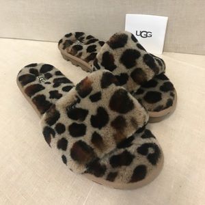 NEW UGG Colette Leopard Slippers Slides Sandals, 9